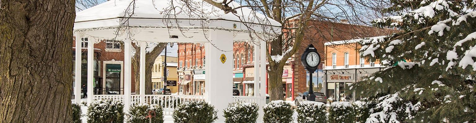 downtown Clearview on a snowy day