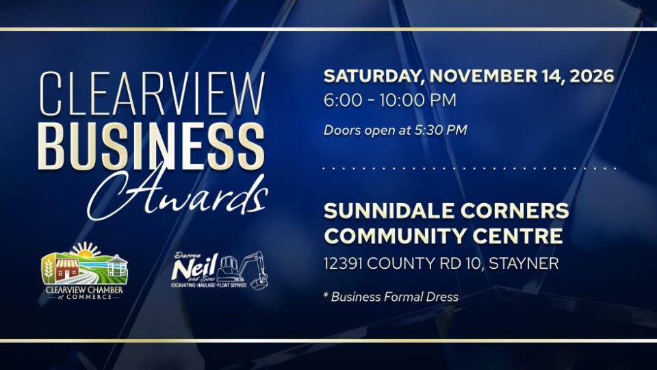 Clearview Business Awards 2026 Ticket Banner